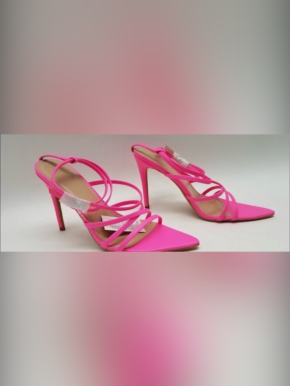 Source Unknown Neon Pink Strappy Stiletto Heels
